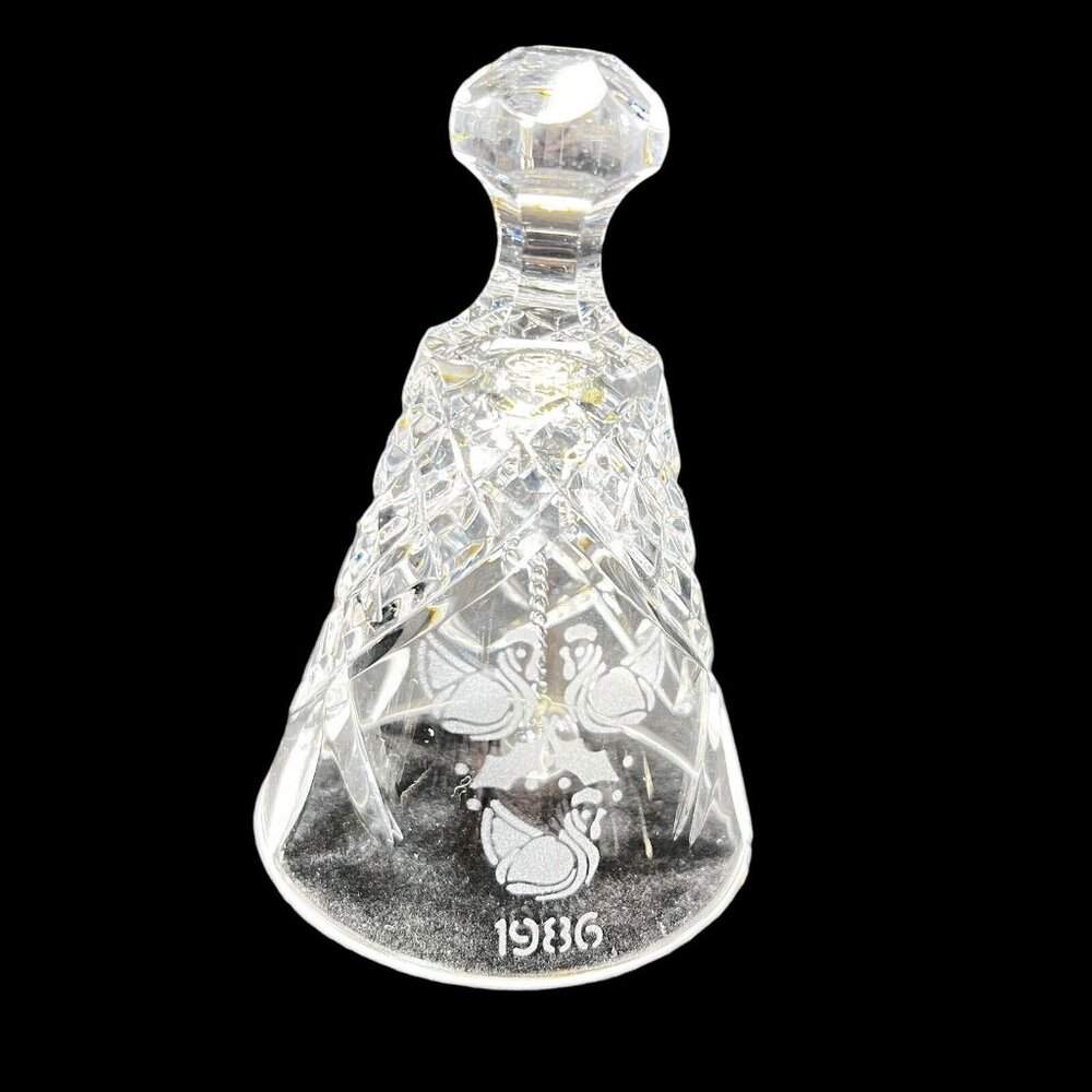 Vtg Waterford Crystal Bell 1986 12 Days of Christmas Three French Hens in BOX - Picture 4 of 11
